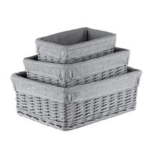 Resin Wicker Baskets Set of 3