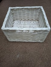 Solid White Wicker Basket