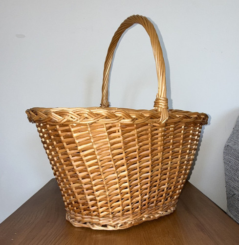 Brown wicker oval storage - oval,