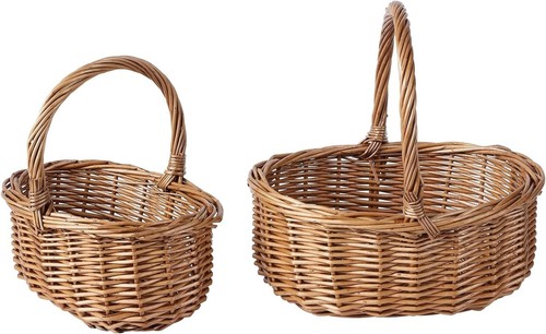 Natural wicker basket with - natural,