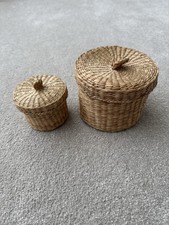 Small stackable wicker storage