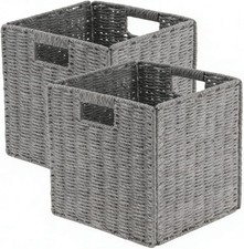 2-Pack Faux Wicker Storage