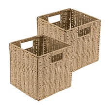 2PCS Faux Wicker Baskets Faux