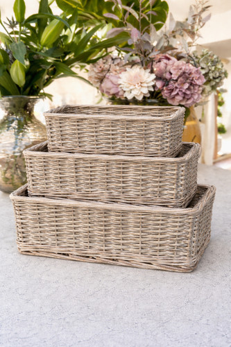 Shallow wicker storage - shallow,