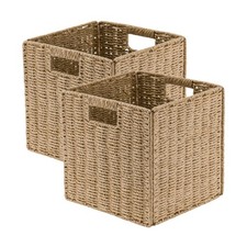 2x Faux Wicker Baskets Wicker