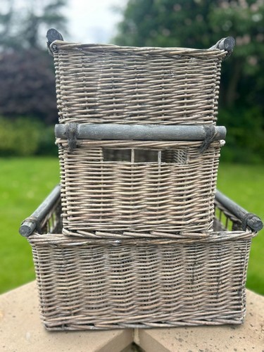 Grey wash rectangular wicker - rectangular,
