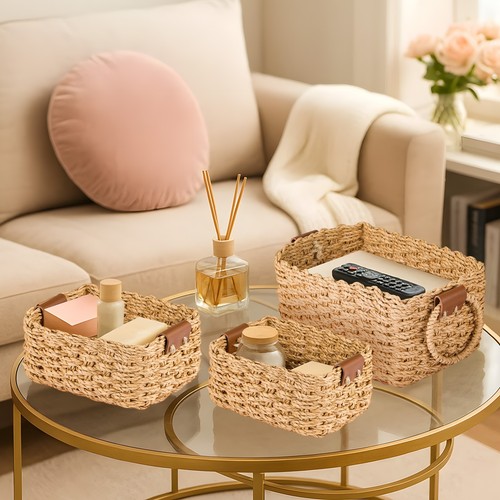 Set woven wicker storage - 3,