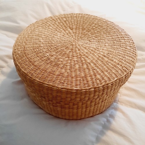 Natural wicker lidded round - wicker,