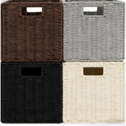 Foldable faux wicker storage - foldable,