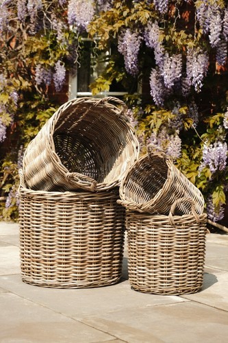 Round kubu wicker rattan log - kubu,
