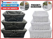 WICKER WILLOW STORAGE BASKETS